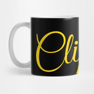 Urban Word 'Clipped' in Yellow Lettering Mug